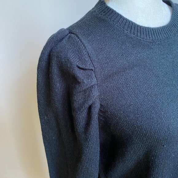 WAYF BNWT Black Sweater Dress "Lola" Puff Sleeve S - Picture 4 of 8